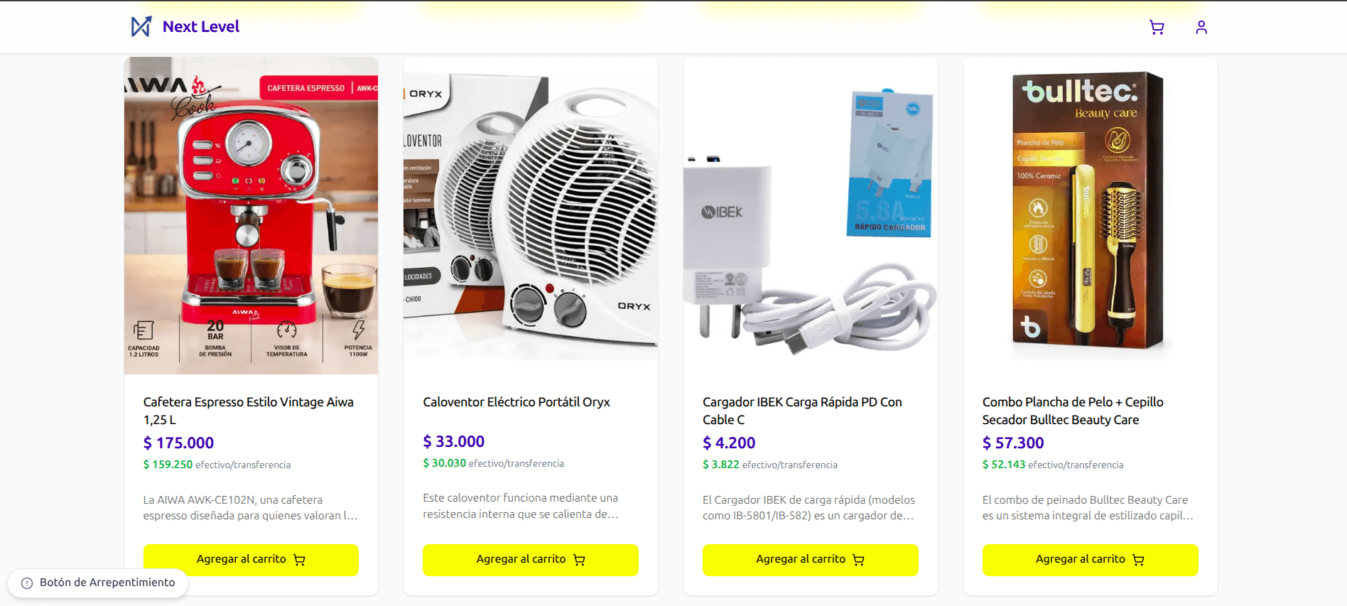 Captura de Next Level Argentina